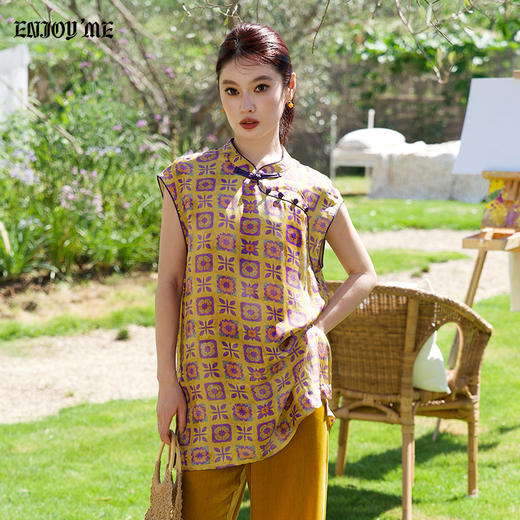【门店同款】ENJOY夏季云敛-“乐染东方”韵华国风上衣 163694932 商品图0