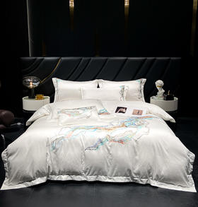 佑家·100S新疆棉提花花四件套-科瑞尔 200*230cm  100S长绒棉面料细腻柔软 亲肤透气 光泽高级
