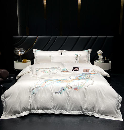 佑家·100S新疆棉提花花四件套-科瑞尔 200*230cm  100S长绒棉面料细腻柔软 亲肤透气 光泽高级 商品图0