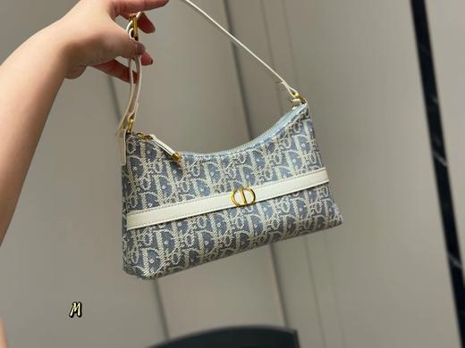 D070811浅蓝老花金色字母logo帆布单肩手提包 商品图8