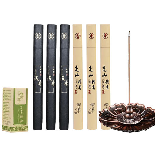 【到手六盒+超值赠品】润百艾 中国风多味线香套装 20g/盒*±40支（赠莲花香插*1+艾草精油10ml*1） 商品图10