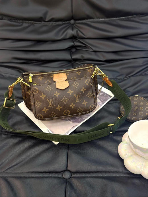 LV 老花 绿肩带 五合一  斜挎包 商品图0