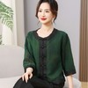 丁摩真丝香云纱新中式真丝夏季宽松7分袖100%桑蚕丝上衣AL5603 商品缩略图3