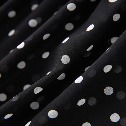 「高货wl」全新升级【铂金会员330/天猫439/差价109】(94130)洛诗琳法式气质波点印花连衣裙2025夏季乔其雪纺收腰裙子 商品图2