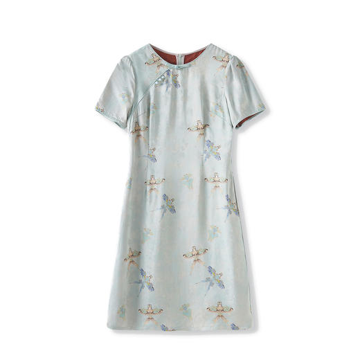 「高货wl」全新升级【铂金会员358/天猫479/差价121】(94854)洛诗琳国风提花改良旗袍裙2025夏季气质显瘦香云纱连衣裙 商品图4