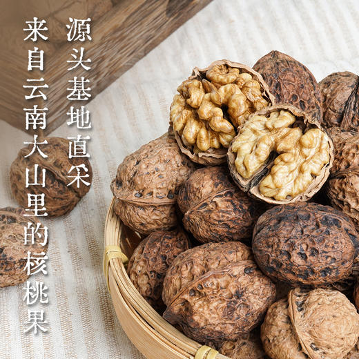 【 甜野七彩云南薄壳核桃果】  甄选云南高山大树深纹核桃32mm大果 壳薄易取仁 苦涩味轻入口香甜 商品图0