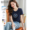 【专属特价】熙世界民族风刺绣短袖T恤女2025新款夏季宽松遮肉圆领体恤衫上衣 商品缩略图0