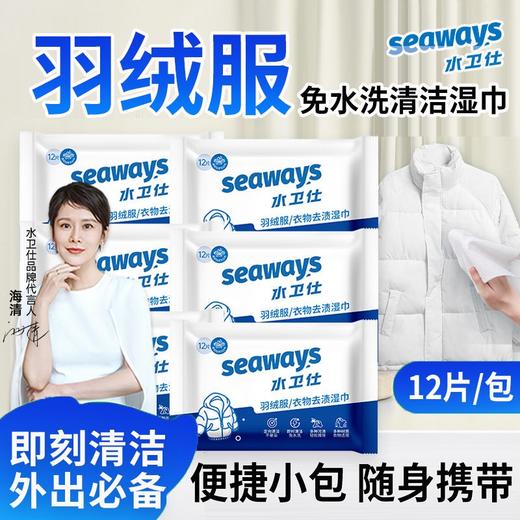 水卫仕羽绒服清洁湿巾12片免手洗不伤衣可爱小包湿巾随身携带去污神器效期27年1月 商品图2