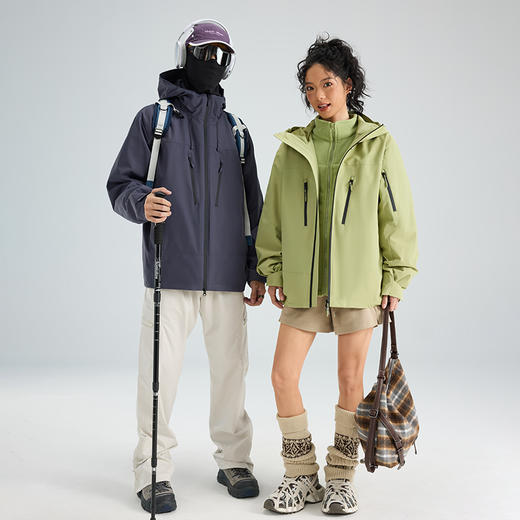 【秒杀】LUCKY DEER/幸运鹿情侣款时尚户外保暖防泼水透气三合一旅行外套 商品图2