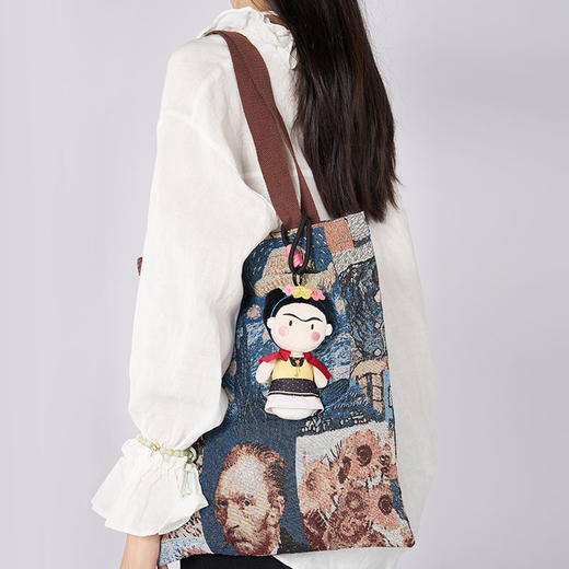 物兮物致敬大师系列戴草帽的梵高自画像弗里达卡罗玛格丽特自画像毛绒玩偶挂饰 商品图4