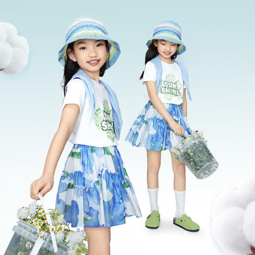 女童透气全棉印花半裙裙子新款安奈儿童装实体店同款AG423806 商品图2