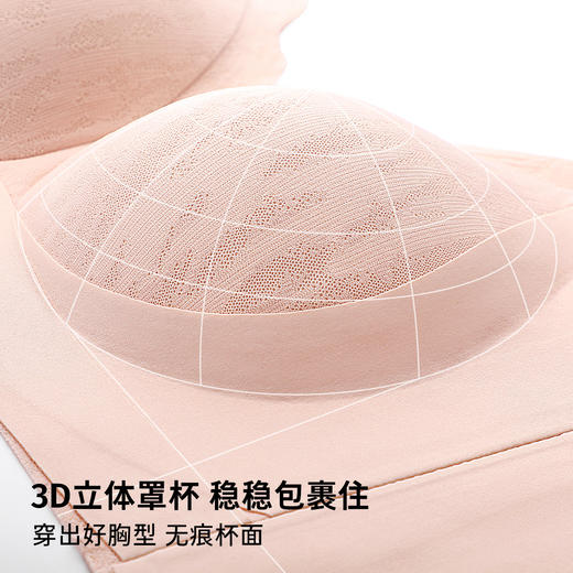 D1-【B-D】【大胸圆润】【反重力提拉聚拢防下垂】润微舒适无痕收副乳无钢圈夏薄款内衣女文胸  提拉清香 商品图5