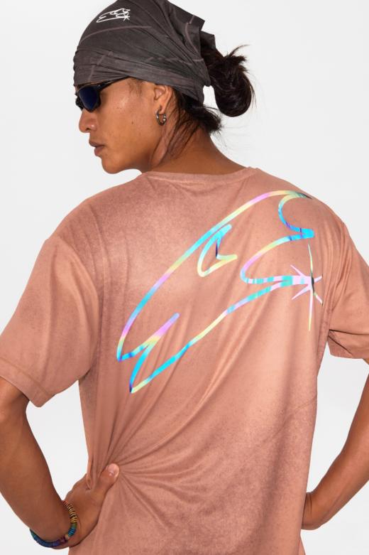 CryingCenter渐变3Clogo晕染肌理跑步短袖T恤运动吸汗单向导湿 商品图3