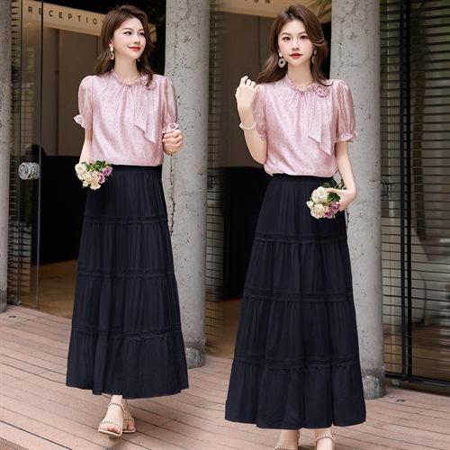 气质女神范花边领女夏御姐，百褶裙两件套其他甜美清新HR-HBLJRA1120-6 商品图2