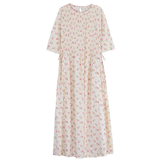 牧衣游原创 长绒棉印花连衣裙新款轻薄文艺复古气质长裙 今晚夏 商品图4