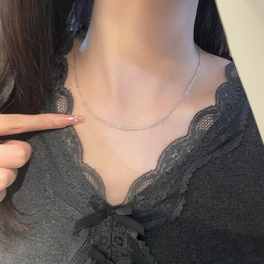 【限时8.8折】【线上铂金馆】PT950 【国际铂金协会】铂金O字链调节项链(BXL00002-09)预售产品下单后不退款不退货不换货不补差价) 商品图2