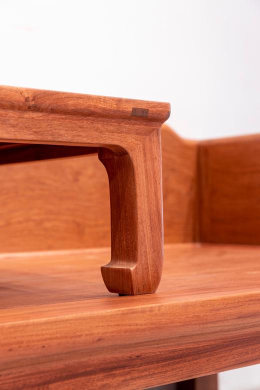 红桥红  家具严选  缅甸花梨（大果紫檀）【208 直腿罗锅枨 三围独板罗汉床 两件套】 商品图3