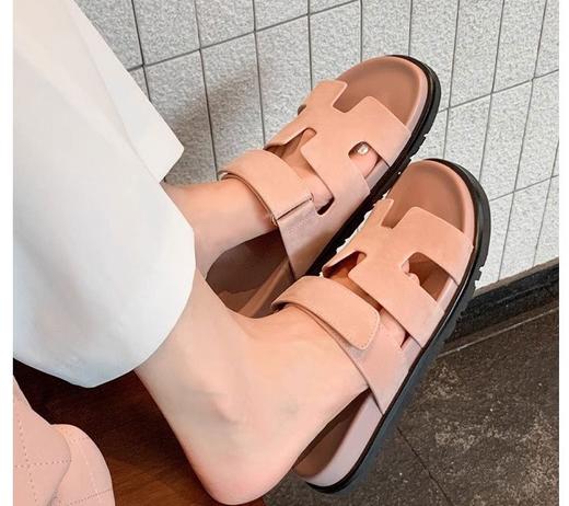 魔术贴休闲厚底H型拖鞋女凉拖外穿 商品图3