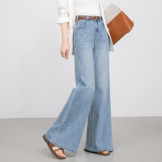 「高货rg」全新升级【铂金会员183/天猫239/差价56】(10752)洛诗琳轻薄透气微喇牛仔裤2025年夏季中高腰垂感喇叭长裤 商品图1