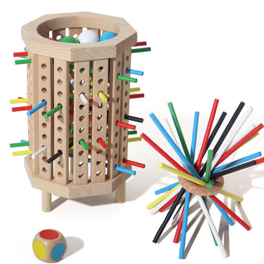 【一起来挑战平衡力】木棍游戏骰子游戏 木板游戏彩色亲子互动玩具 数学蒙特梭利游戏 亲子互动 商品图4