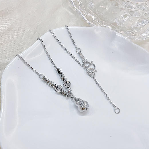 【限时8.8折】【线上铂金馆】PT950 #葫芦  铂金空心调节福禄连连葫芦盘缠套链(PTTL00204)预售产品下单后不退款不退货不换货不补差价) 商品图0