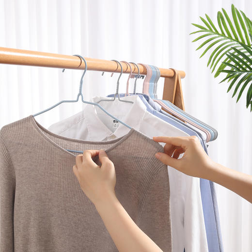 【批发】美丽雅金彩浸塑衣架中号10支入(40cm) 商品图1