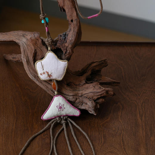 牧衣游 手工刺绣亚麻项链文艺复古 南屿【不支持会员折】 商品图0