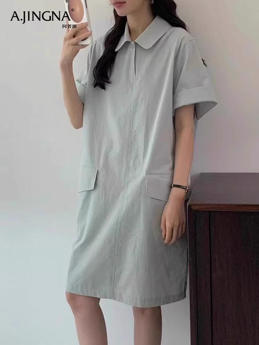 【挺括有型】阿菁娜时尚大口袋POLO领连衣裙F30X212090 商品图1