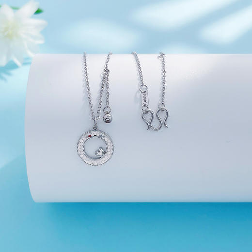 【限时8.8折】【线上铂金馆】PT950 铂金实心可调满心是你鱼鳞爱心圆饼节链(PTTL00202)预售产品下单后不退款不退货不换货不补差价) 商品图0