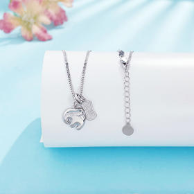 【限时8.8折】【线上铂金馆】PT950 #卡通 #福象系列 铂金空心调节纳福牌卡通吉象Q萌墩墩象套链(PTTL00228)预售产品下单后不退款不退货不换货不补差价)