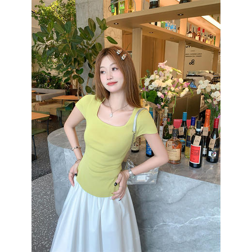 <曾小咸推荐>3.26现货秒杀 ！微信超特价！！2色方领短袖T恤 日常129.99 立减70 秒杀59.99！ 商品图1