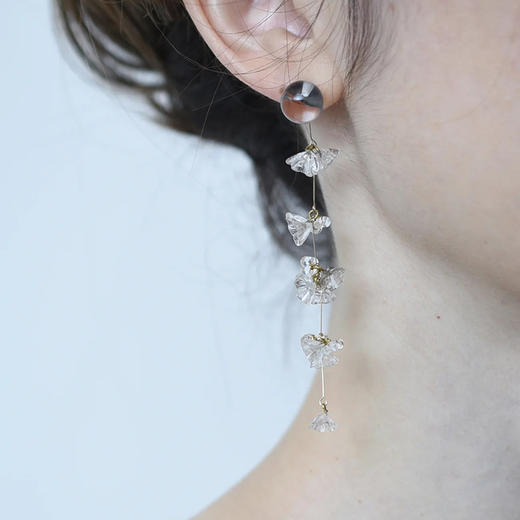 订购8周到｜Monshiro-sankayou-花朵 吊坠 长耳环［日本设计师］ 商品图0