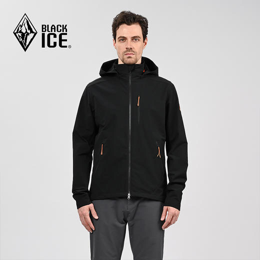 【399秒杀！】黑冰新款户外男款活帽软壳外套 防泼耐磨防风透湿男士软壳上衣 商品图2