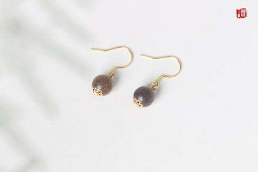 绿檀木耳坠 商品图2