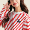 笛莎Deesha青少年女童T恤2025秋季女童红条纹宽松长袖T恤 商品缩略图2
