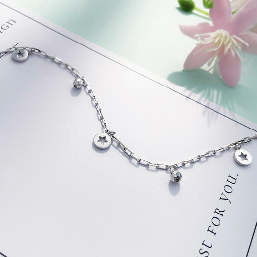 【限时8.8折】【线上铂金馆】PT950 铂金实心调节爆闪蹦迪珠璀璨星芒流苏脚链(PTJL00004)预售产品下单后不退款不退货不换货不补差价) 商品图1