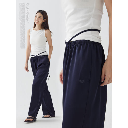 CryingCenter 液态垂感 超延展裤绳直筒滑滑裤 哭喊中心 商品图2