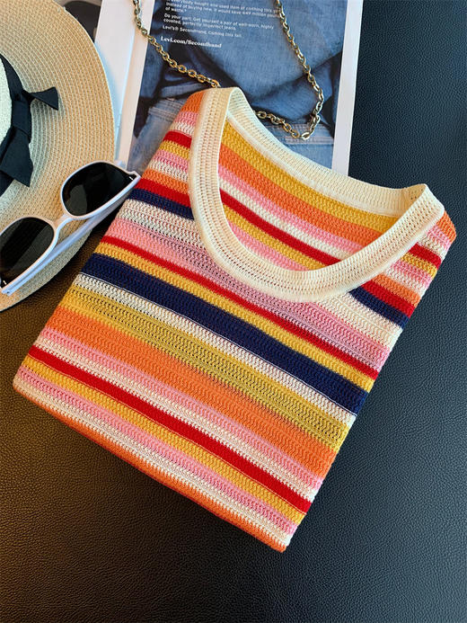 彩虹织U领显瘦醋酸天丝亚麻混纺上衣 商品图7