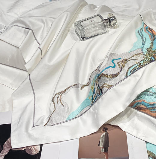 佑家·100S新疆棉提花花四件套-科瑞尔 200*230cm  100S长绒棉面料细腻柔软 亲肤透气 光泽高级 商品图3