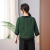 丁摩真丝香云纱新中式真丝夏季宽松7分袖100%桑蚕丝上衣AL5603 商品缩略图1