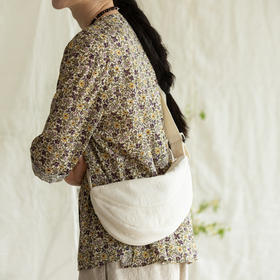 牧衣游 40支纯棉斜跨单肩包百搭白色 初生【不支持会员折】