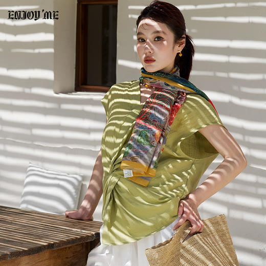 【门店同款】ENJOY夏季“假日漫寻”扭结衬衫 163843301 商品图1