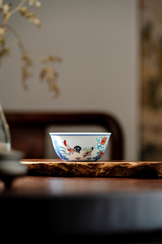 富玉窑  茶杯景德镇柴窑斗彩手绘鸡缸杯主人杯个人专用高档礼盒送礼 商品图1