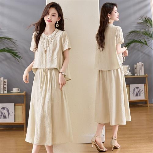 2025夏季新款女装胖mm大码绝美套装裙洋气减龄感半身裙两件套 商品图4