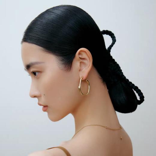 2楼「新品」Fellala/翡拉拉「简奢3.0」熔金大耳圈高级简约风耳饰货号925422101吊牌价699现价629 商品图2
