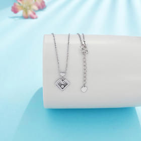 【限时8.8折】【线上铂金馆】PT950 #怦然心动 #CNC 【精品】铂金实心调节满心是你爱心心形套链(BFPTTL00037)预售产品下单后不退款不退货不换货不补差价)