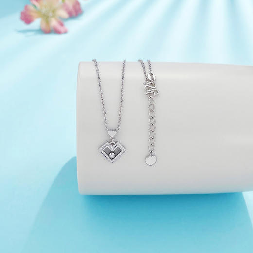 【限时8.8折】【线上铂金馆】PT950 #怦然心动 #CNC 【精品】铂金实心调节满心是你爱心心形套链(BFPTTL00037)预售产品下单后不退款不退货不换货不补差价) 商品图0