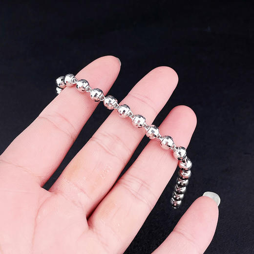 【限时8.8折】【线上铂金馆】PT950 【国际铂金协会】铂金镭射珠手链男士手链（珠约6.3-6.7mm)(BSL00196)预售产品下单后不退款不退货不换货不补差价) 商品图2