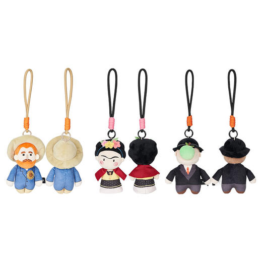 物兮物致敬大师系列戴草帽的梵高自画像弗里达卡罗玛格丽特自画像毛绒玩偶挂饰 商品图5