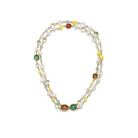 北京仓｜Goossens Paris-Lagune-双层 岩石水晶 珍珠 项链（M）［法国设计师］